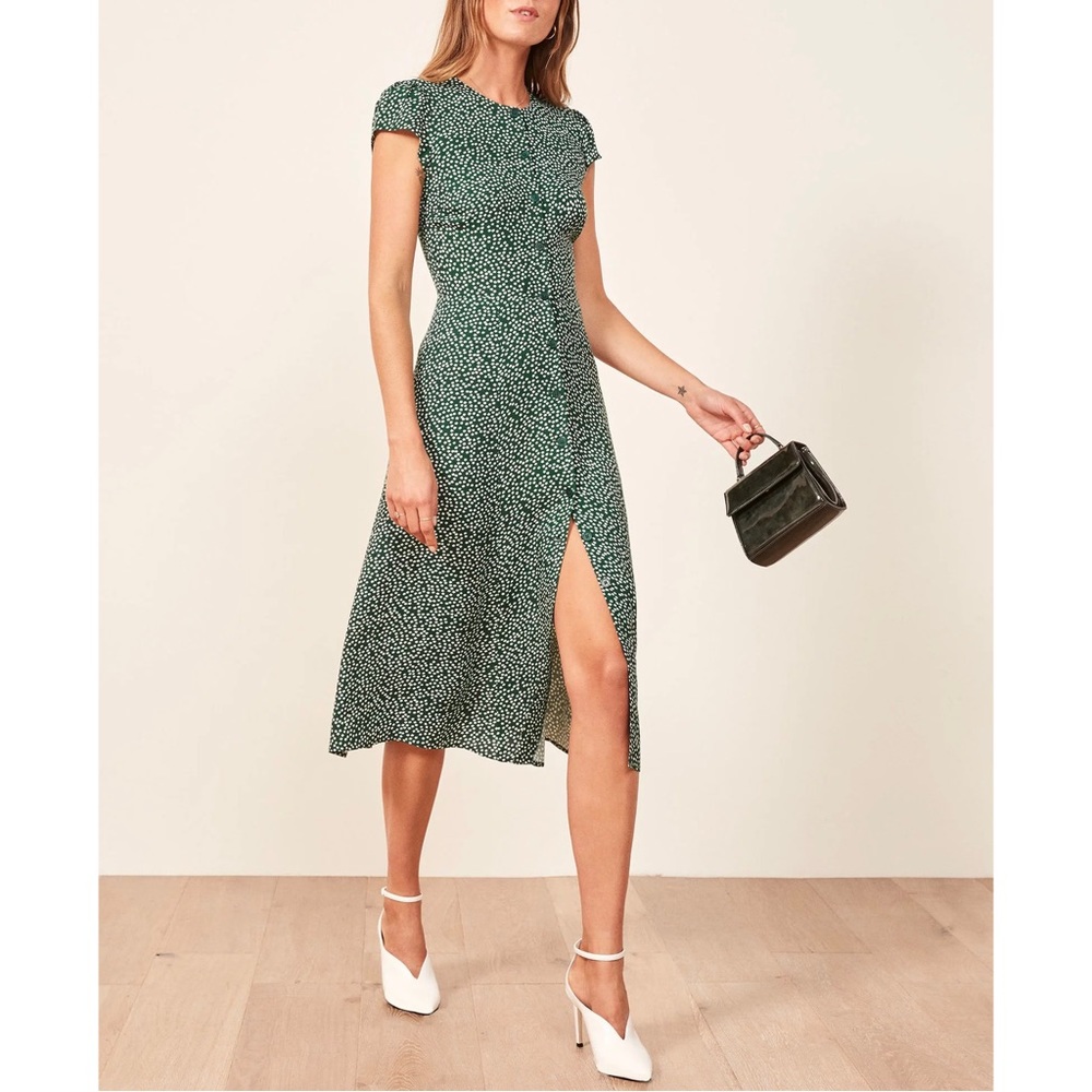 Reformation fauna midi dress wyoming green